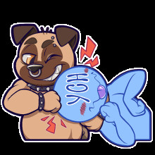 !A 2sum @ThatPuggy Puggy YCH dog paint pug stickers // 512x512 // 167.1KB