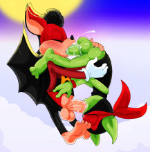 !A @Redemption3445 Aero Aero_the_Acro-Bat_(series) Zool Zool_(series) alien bat goblin gremlin masked ninja // 5763x5822 // 7.0MB