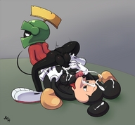 !A Disney Looney_Tunes Marvin Mickey RFBooster_(artist) alien dark_body mouse obscured_face // 1650x1529 // 807.2KB