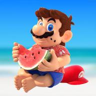 !R Mario watermelon // 1024x1024 // 123.3KB