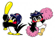 !R 02_Tsubakuro_and_Tsunami_art Tokyo_Yakult_Swallows Tsubakuro baseball bird mascot swallow // 250x185 // 42.7KB